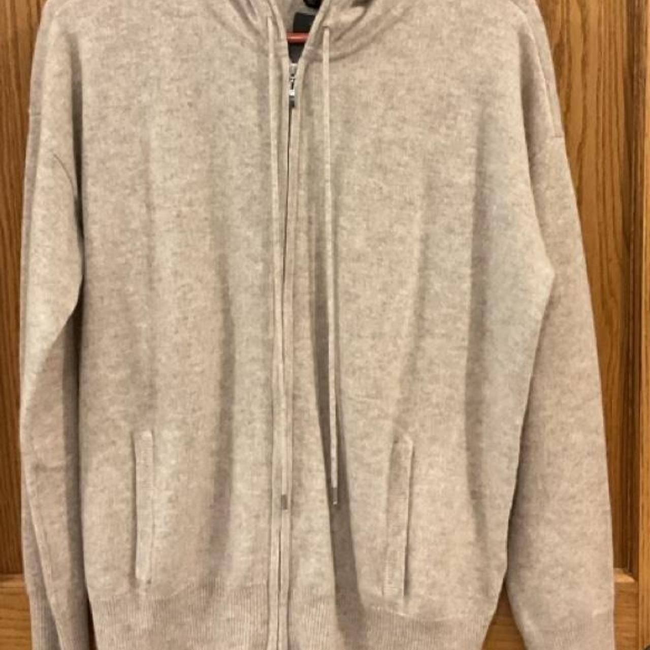 Charter-Club Women's Cream And Tan Hoodie